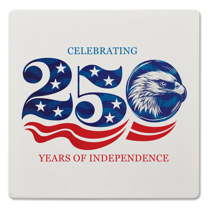 Thirstystone Celebrate 250 Years Decorative Heat Tolerant Stone Trivet with Non-Skid Cork Backing 8” Square
