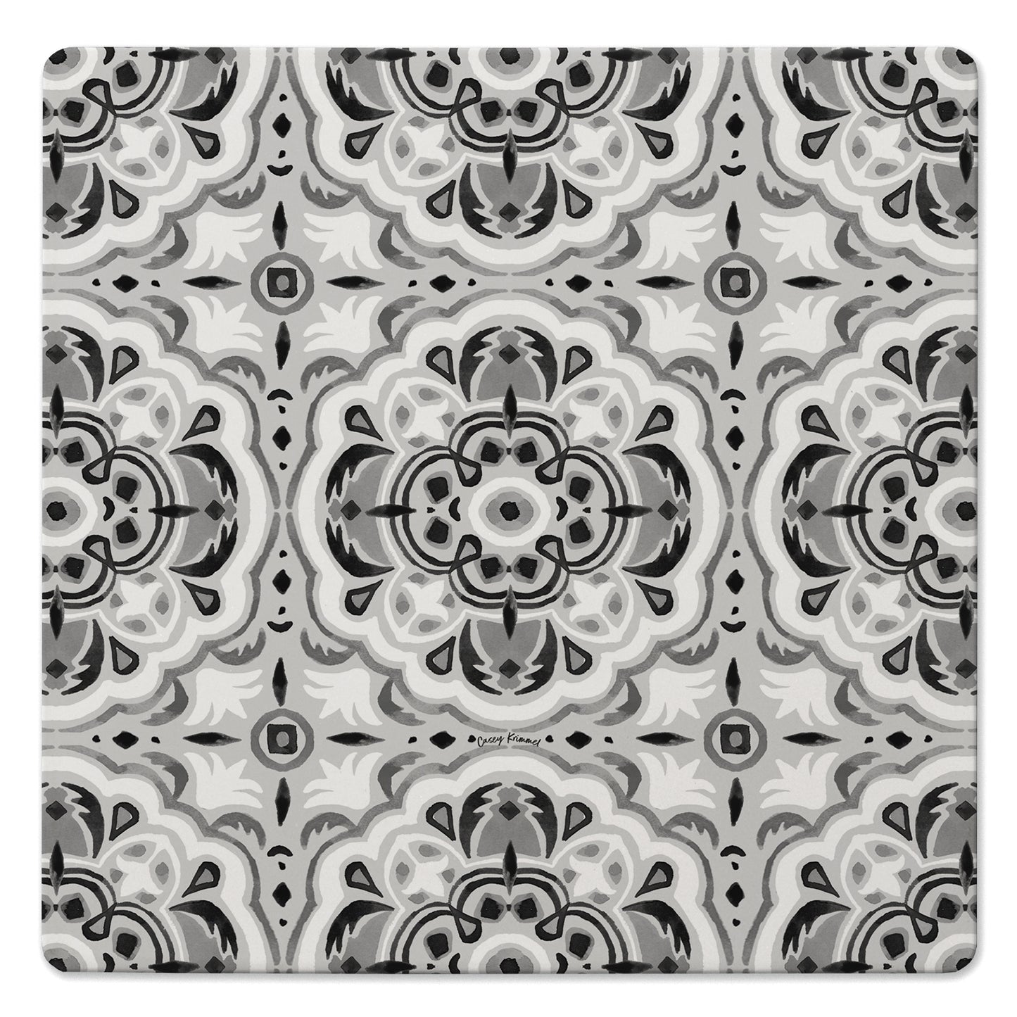 Thirstystone Tile Sketch Decorative Heat Tolerant Stone Trivet with Non-Skid Cork Backing 8” Square