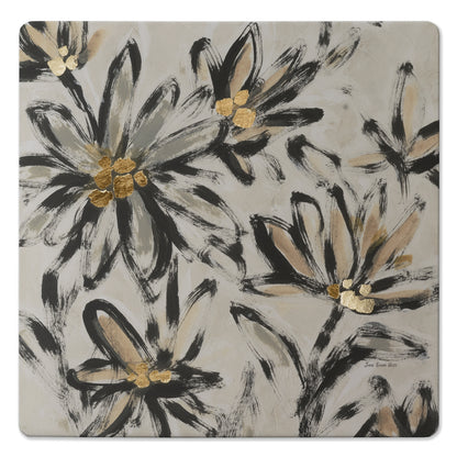Thirstystone Flower Fresco Decorative Heat Tolerant Stone Trivet with Non-Skid Cork Backing 8” Square