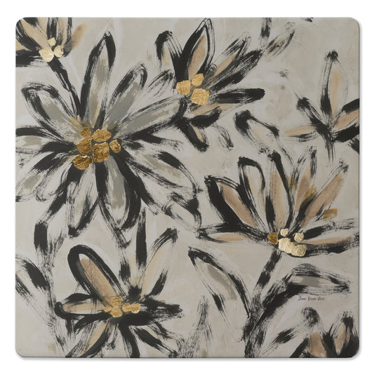 Thirstystone Flower Fresco Decorative Heat Tolerant Stone Trivet with Non-Skid Cork Backing 8” Square