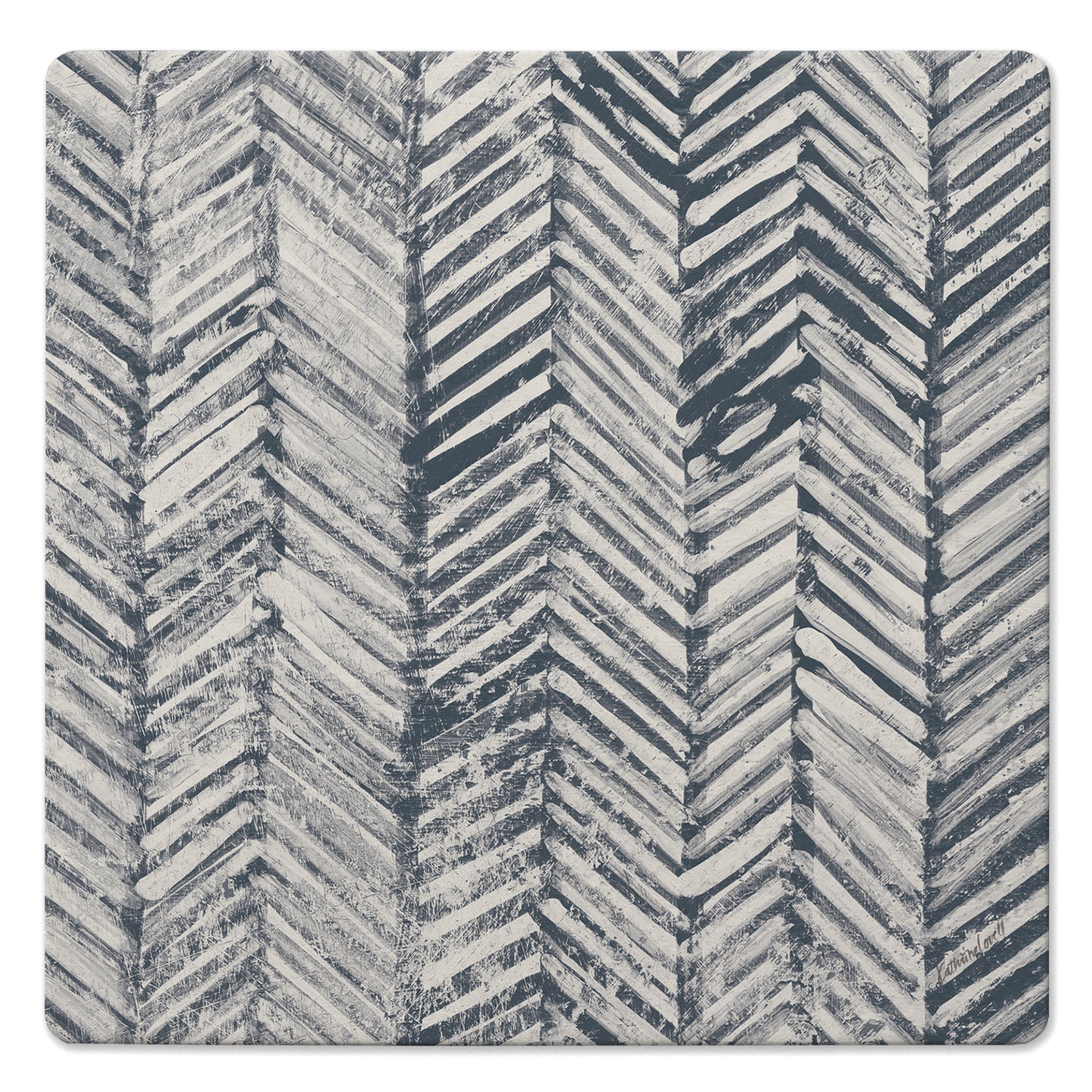 Thirstystone Chevron Decorative Heat Tolerant Stone Trivet with Non-Skid Cork Backing 8” Square