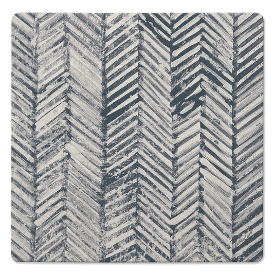 Thirstystone Chevron Decorative Heat Tolerant Stone Trivet with Non-Skid Cork Backing 8” Square