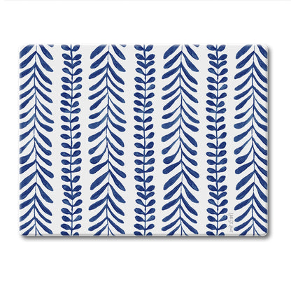 CounterArt Indigo Seaweed 3mm Tempered Glass Cutting Board 10” x 8” Manufactured in the USA
