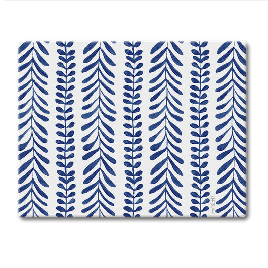 CounterArt Indigo Seaweed 3mm Tempered Glass Cutting Board 10” x 8” Manufactured in the USA