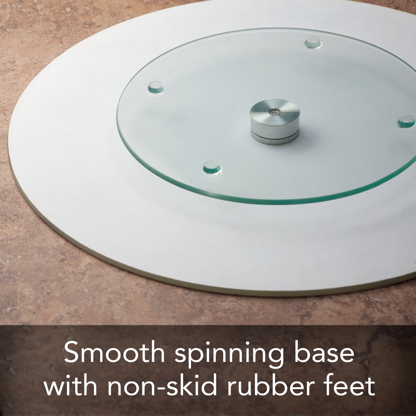 CounterArt Country Fresh 4mm Tempered Glass Lazy Susan Turntable 13" Diameter