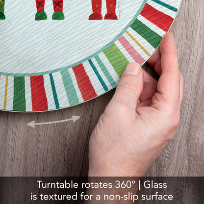 CounterArt Nutcrackers 4mm Tempered Glass Lazy Susan Turntable 13" Diameter
