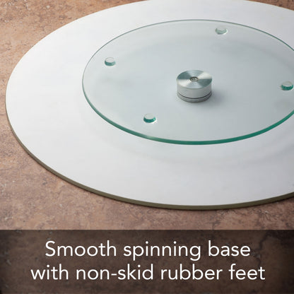 CounterArt Garden Bunny 4mm Tempered Glass Lazy Susan Turntable 13" Diameter