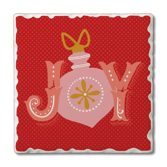 Thirstystone Joy Ornament Single Absorbent Stone Coaster with Protective Cork Backing Manufactured in The USA 4" Square, Artistic, Easily Wipes Clean