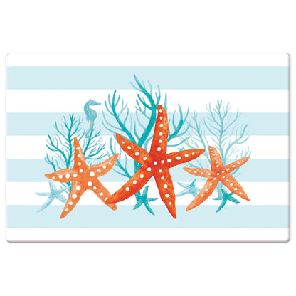 Counterart Starfish Stripe 30” x 20” Decorative Vinyl Comfort Floor Mat Manufactured in The USA, Waterproof, Reduces Muscle Fatigue, Easy to Clean