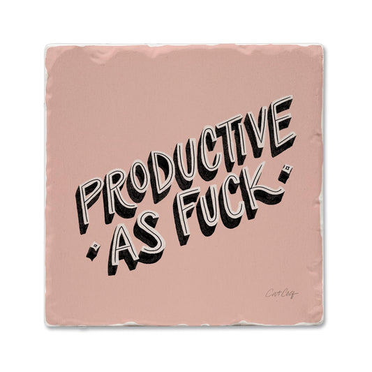 Thirstystone Productive Single Tumbled Tile Stone Coaster with Protective Cork Backing Manufactured in The USA 4" Square, Colorful, Artistiic, Easily Wipes Clean