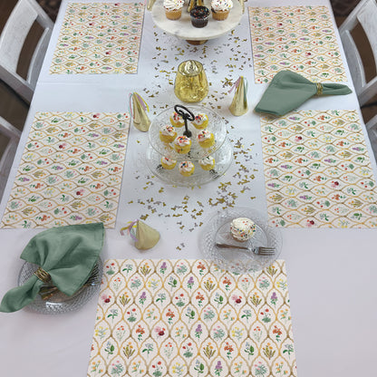 CounterArt Wildflowers 24 Premium Paper Placemats in Resealable Storage Bag Made in The USA 17" x 11"