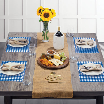 CounterArt Blue Gingham 24 Premium Paper Placemats in Resealable Poly-Bag Made in The USA 17" x 11"