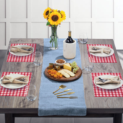 CounterArt Red Gingham 24 Premium Paper Placemats in Resealable Poly-Bag Made in The USA 17" x 11"