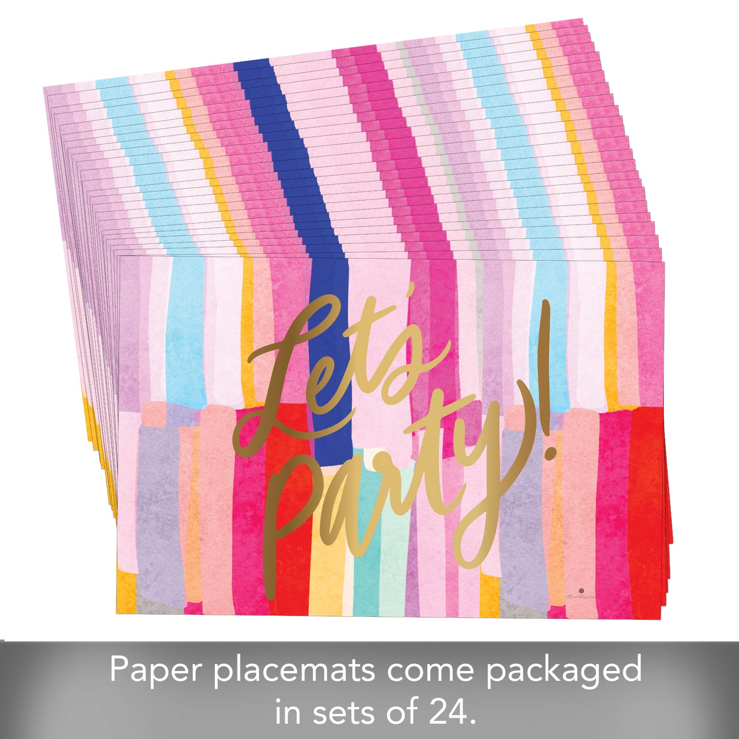 CounterArt Let's Party 24 Premium Paper Placemats in Resealable Storage Bag Made in The USA 17" x 11"