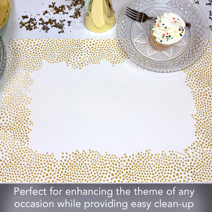 CounterArt Gold Confetti 24 Premium Paper Placemats in Resealable Storage Bag Made in The USA 17" x 11"