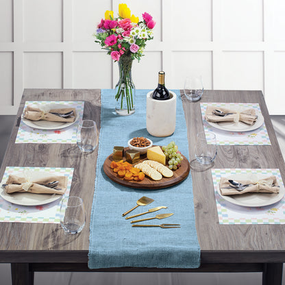 CounterArt Bunny Checkerboard 24 Premium Paper Placemats in Resealable Poly-Bag Made in The USA