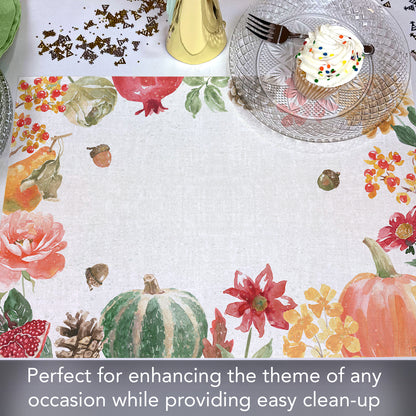 CounterArt Harvest 24 Premium Paper Placemats in Resealable Storage Bag Made in The USA
