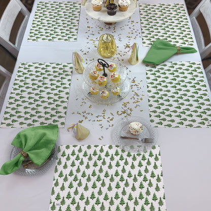 CounterArt Christmas Trees 24 Premium Paper Placemats in Resealable Storage Bag Made in The USA
