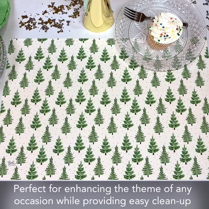 CounterArt Christmas Trees 24 Premium Paper Placemats in Resealable Storage Bag Made in The USA