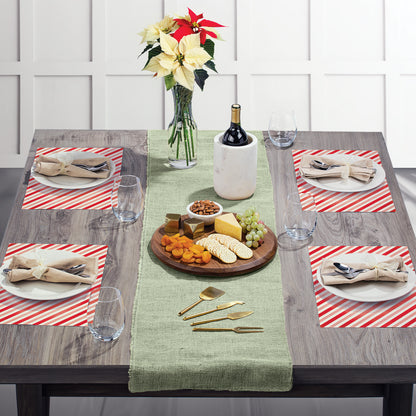 CounterArt Peppermint Stripes 24 Premium Paper Placemats in Resealable Storage Bag Made in The USA
