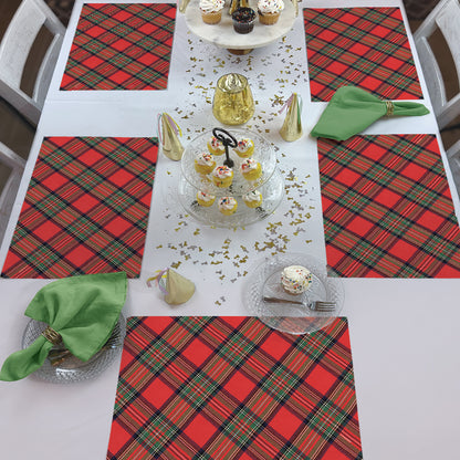 CounterArt Christmas Plaid 24 Premium Paper Placemats in Resealable Poly-Bag Made in The USA