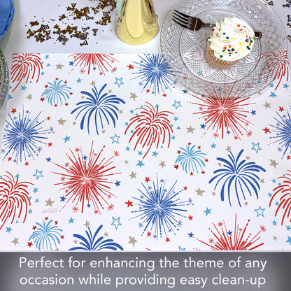 CounterArt Star Spangled 24 Premium Paper Placemats in Resealable Storage Bag Made in The USA