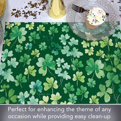 CounterArt Shamrocks 24 Premium Paper Placemats in Resealable Storage Bag Made in The USA