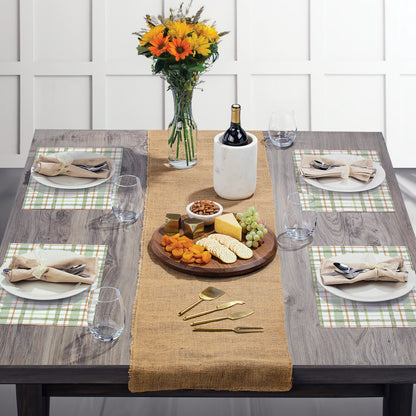 CounterArt Farmhouse Plaid 24 Premium Paper Placemats in Resealable Storage Bag Made in The USA 17" x 11"
