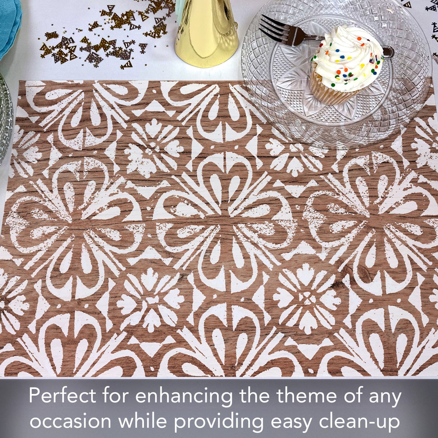 CounterArt Modern Farmhouse 24 Premium Paper Placemats in Resealable Poly-Bag Made in The USA 17" x 11"