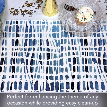 CounterArt Indigo Lines 24 Premium Paper Placemats in Resealable Poly-Bag Made in The USA 17" x 11"