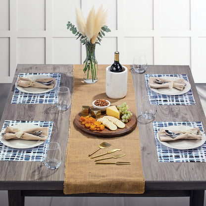 CounterArt Indigo Lines 24 Premium Paper Placemats in Resealable Poly-Bag Made in The USA 17" x 11"