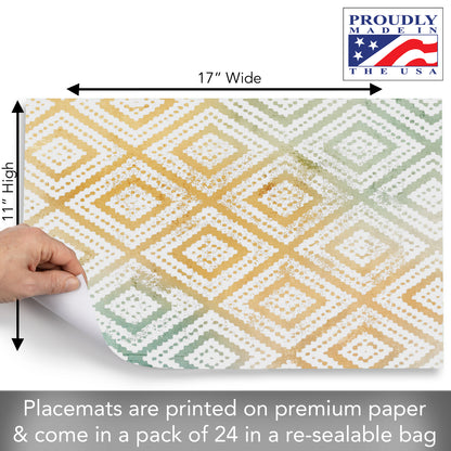 CounterArt Mohave 24 Premium Paper Placemats in Resealable Poly-Bag Made in The USA 17" x 11"