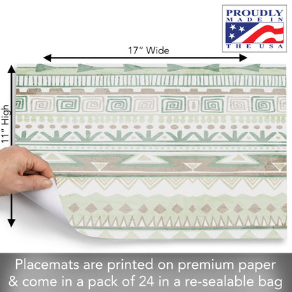 CounterArt Southwest Watercolor 24 Premium Paper Placemats Made in The USA 17" x 11"