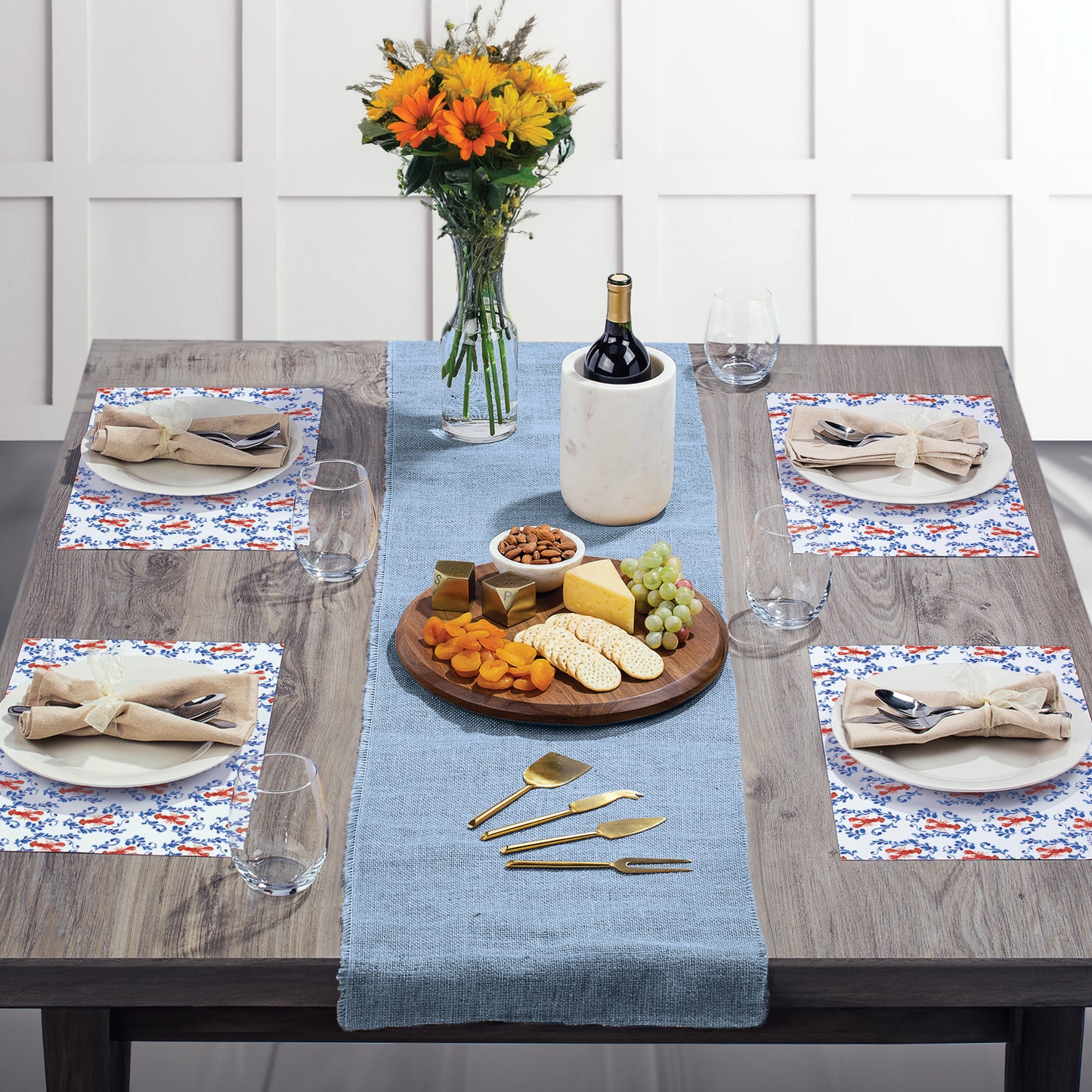 Seafood Bake 24 Sheet Reusable Premium Paper Stock Placemats in Resealable Storage Bag Made in The USA 17" x 11"