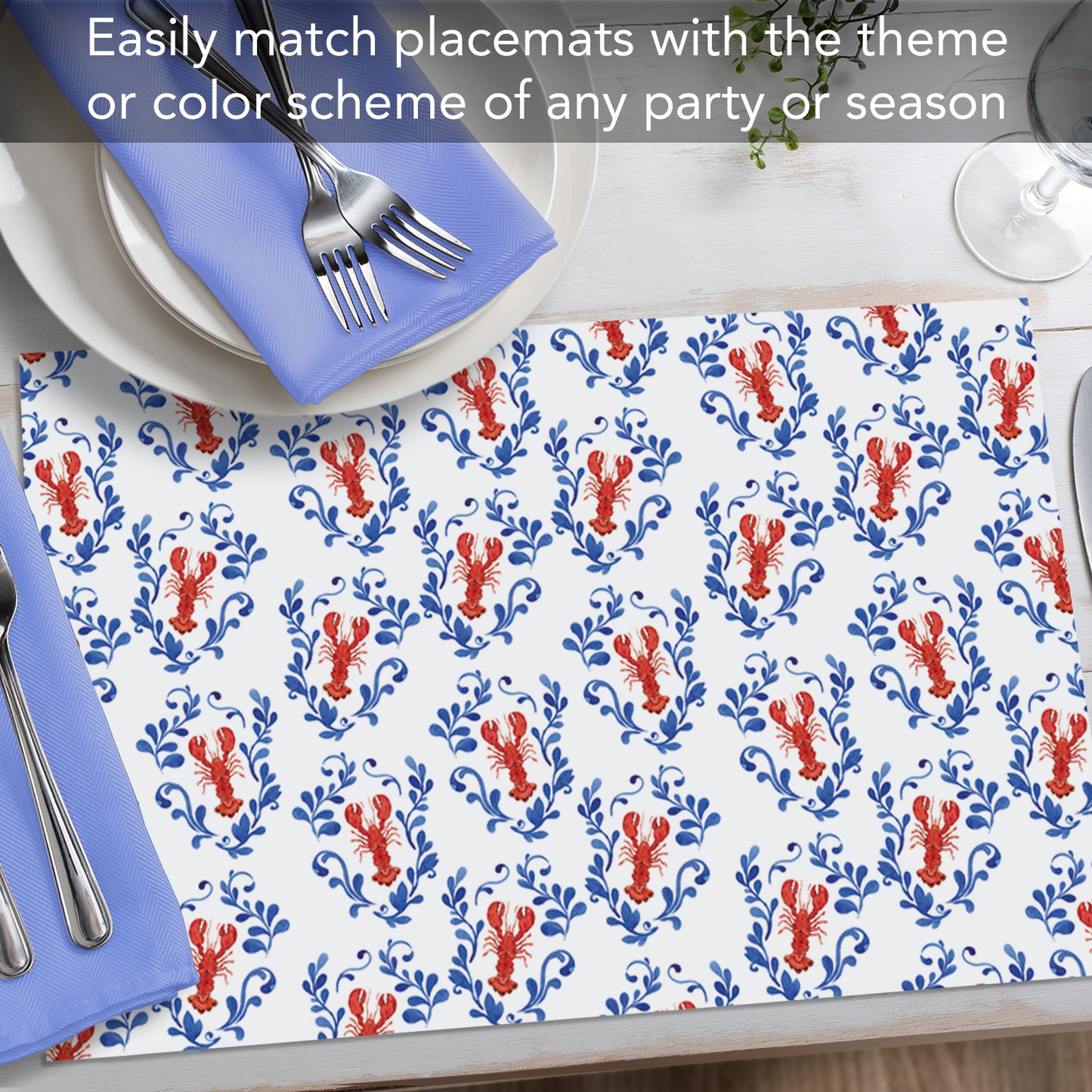Seafood Bake 24 Sheet Reusable Premium Paper Stock Placemats in Resealable Storage Bag Made in The USA 17" x 11"