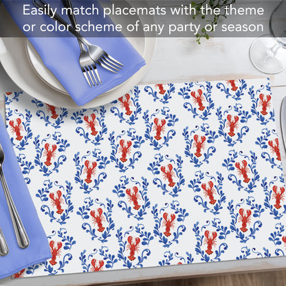 Seafood Bake 24 Sheet Reusable Premium Paper Stock Placemats in Resealable Storage Bag Made in The USA 17" x 11"