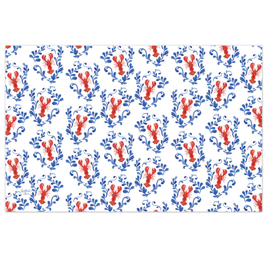 Seafood Bake 24 Sheet Reusable Premium Paper Stock Placemats in Resealable Storage Bag Made in The USA 17" x 11"