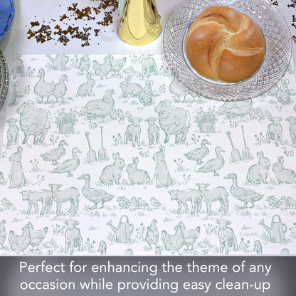 Farmhouse Baby 24 Sheet Reusable Premium Paper Stock Placemats in Resealable Storage Bag Made in The USA 17" x 11"