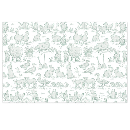Farmhouse Baby 24 Sheet Reusable Premium Paper Stock Placemats in Resealable Storage Bag Made in The USA 17" x 11"