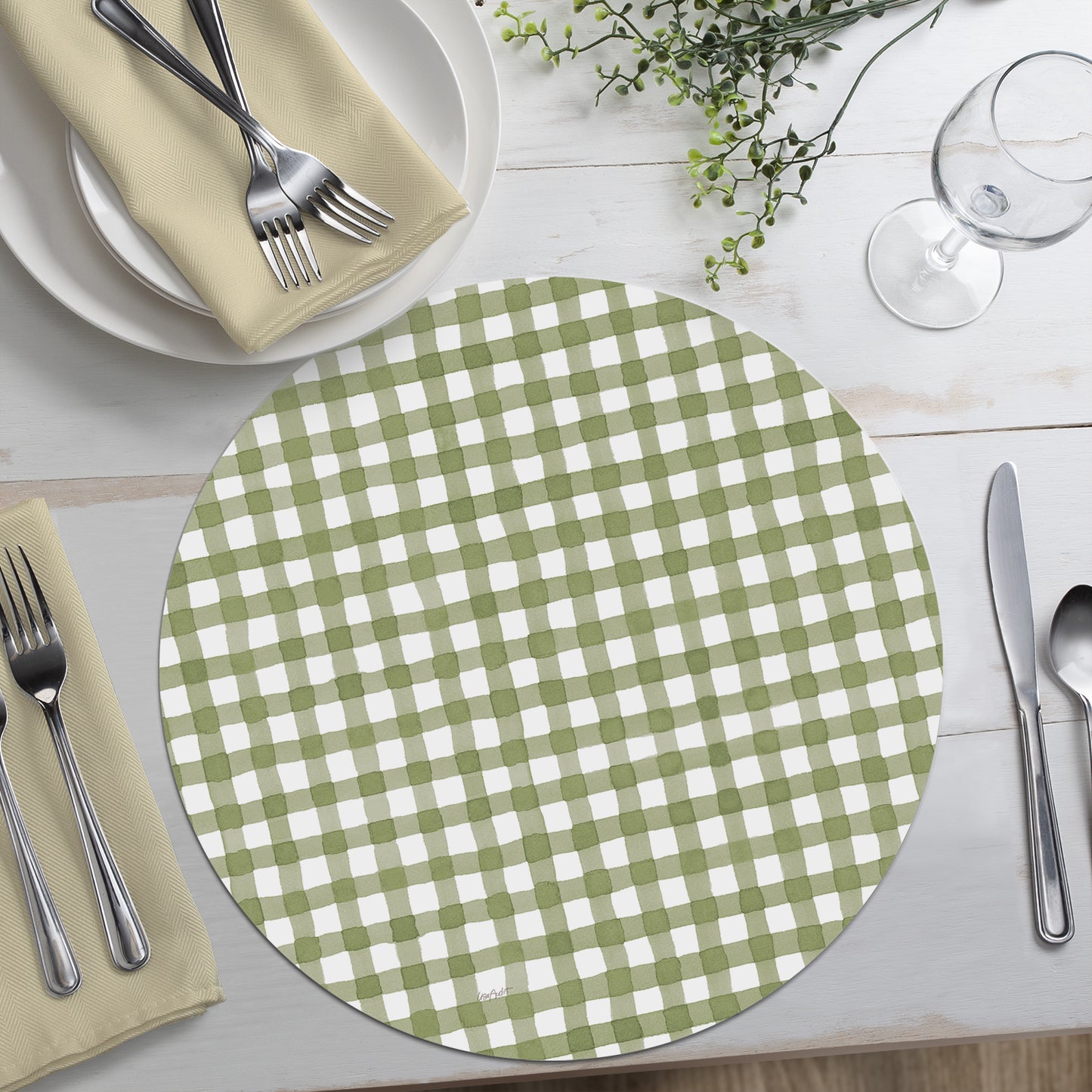 CounterArt Sunflowers Forever 4 Pack Round Reversible Easy Care Flexible Placemats Made in the USA