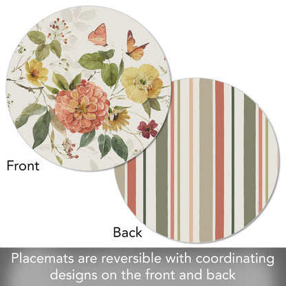 CounterArt Blessed by Nature 4 Pack Round Reversible Easy Care Flexible Placemats Made in the USA