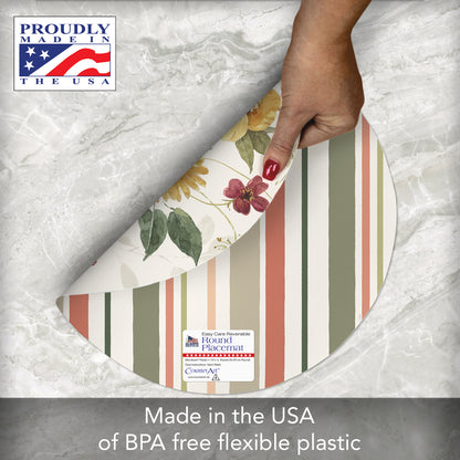 CounterArt Blessed by Nature 4 Pack Round Reversible Easy Care Flexible Placemats Made in the USA