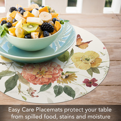 CounterArt Blessed by Nature 4 Pack Round Reversible Easy Care Flexible Placemats Made in the USA