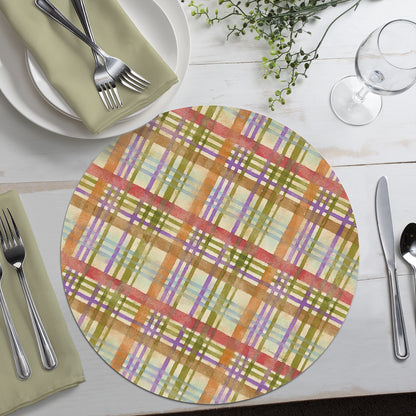 CounterArt Harvest Blessing 4 Pack Round Reversible Easy Care Flexible Placemats Made in the USA