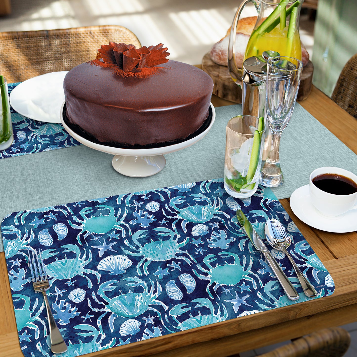 CounterArt Ocean Fantasy 4 Pack Reversible Easy Care Flexible Placemats Made in the USA