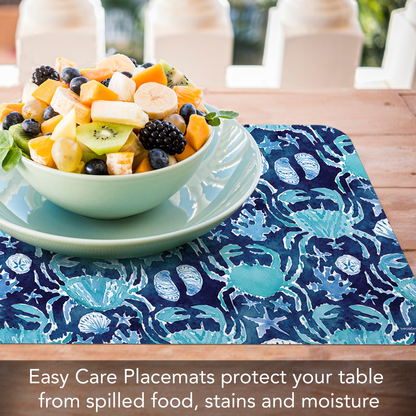 CounterArt Ocean Fantasy 4 Pack Reversible Easy Care Flexible Placemats Made in the USA
