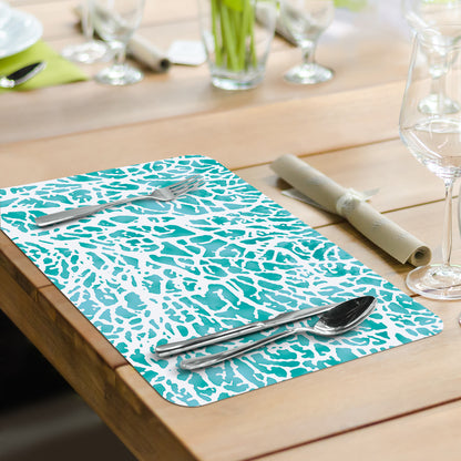 CounterArt Coral Life 4 Pack Reversible Easy Care Flexible Placemats Made in the USA
