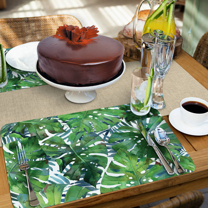 CounterArt Palms 4 Pack Reversible Easy Care Flexible Placemats Made in the USA