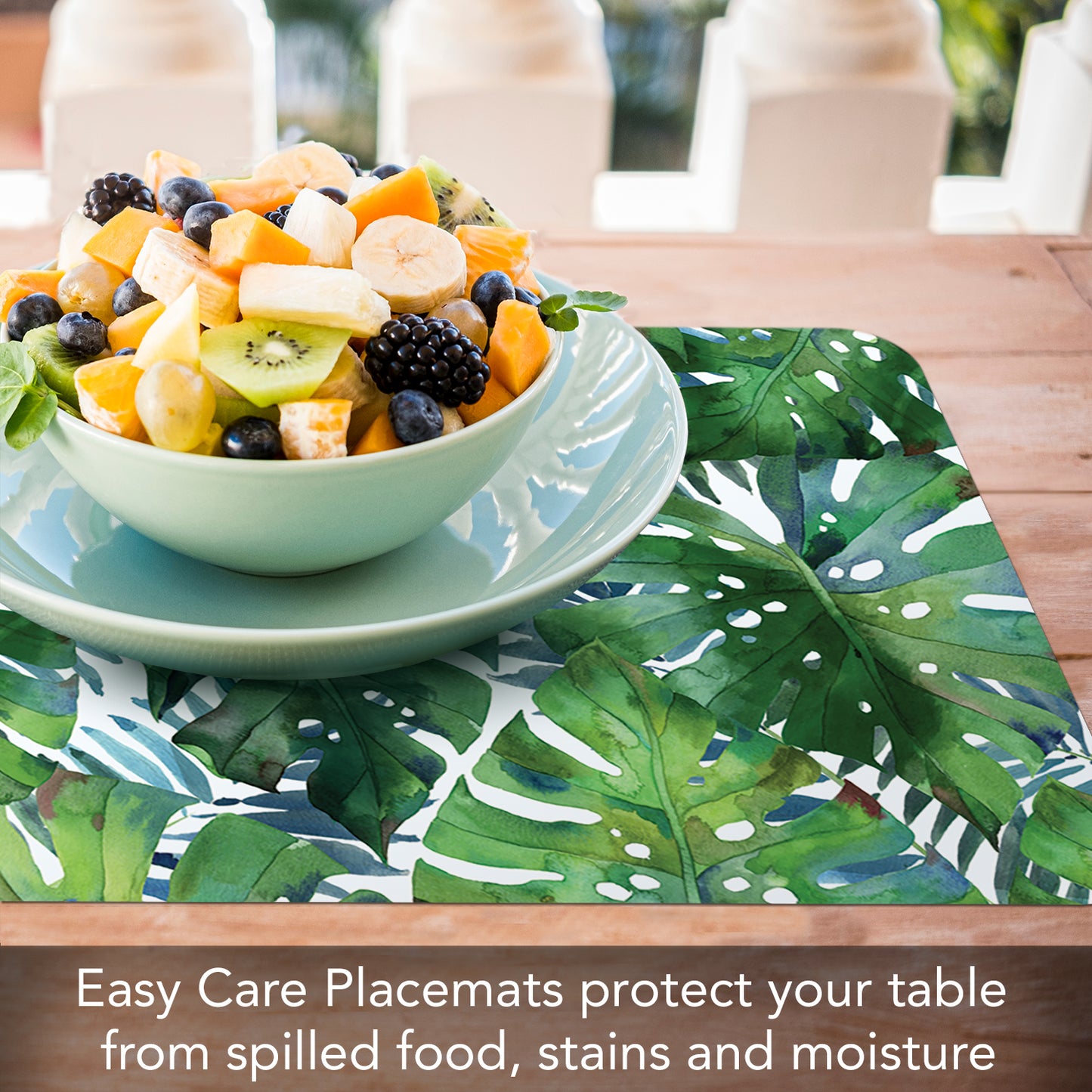 CounterArt Palms 4 Pack Reversible Easy Care Flexible Placemats Made in the USA