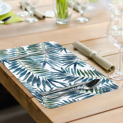 CounterArt Palms 4 Pack Reversible Easy Care Flexible Placemats Made in the USA